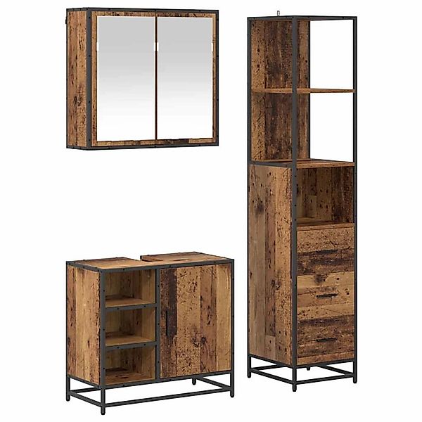 vidaXL Badezimmermöbel Set mit Schubladen 3-Tlg Altholz Holzwerkstoff 34024 günstig online kaufen