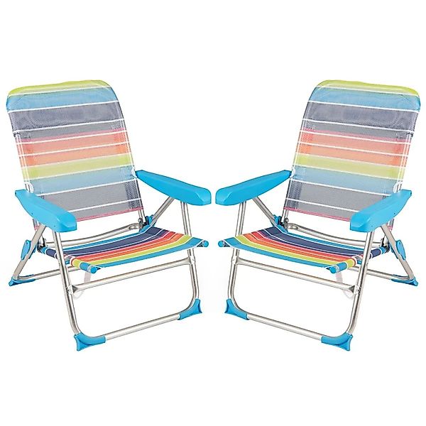 Costway 2er Set Strandstühle Klappbar mit Verstellbarer Rückenlehne günstig online kaufen