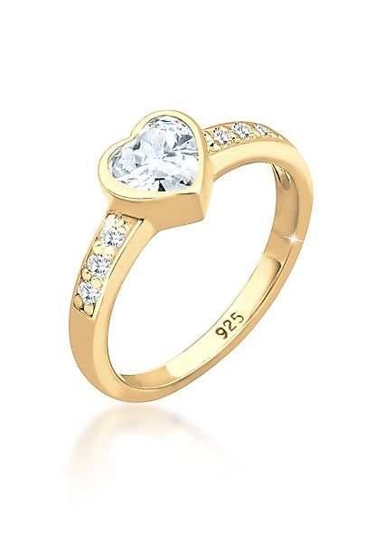 Elli Fingerring Herz Zirkonia Symbol Verlobung günstig online kaufen