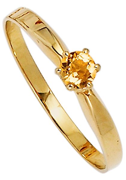 JOBO Goldring Ring mit Citrin, 585 günstig online kaufen
