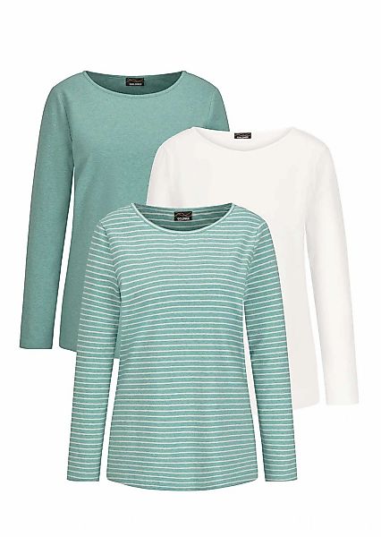 GOLDNER Kurzarmshirt "Kurzgröße Langarm 3er-Baumwollshirt-Set" günstig online kaufen