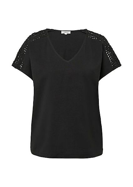 s.Oliver Shirttop - T-Shirt im Relaxed Fit mit V-Ausschnitt günstig online kaufen