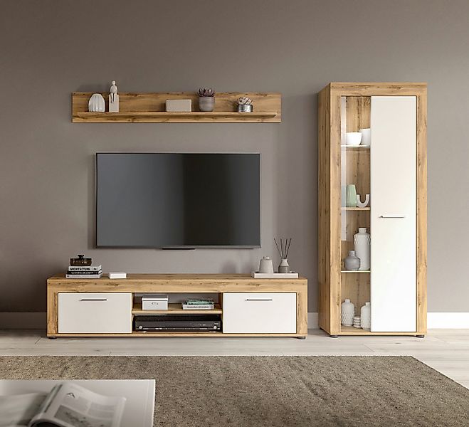 INOSIGN Wohnwand Aosta, Breite 235cm, bestehend aus Lowboard, Wandboard, Vi günstig online kaufen