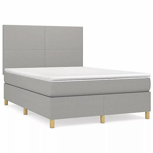 vidaXL Boxspringbett mit Matratze Hellgrau 140x190 cm Stoff1397218 günstig online kaufen