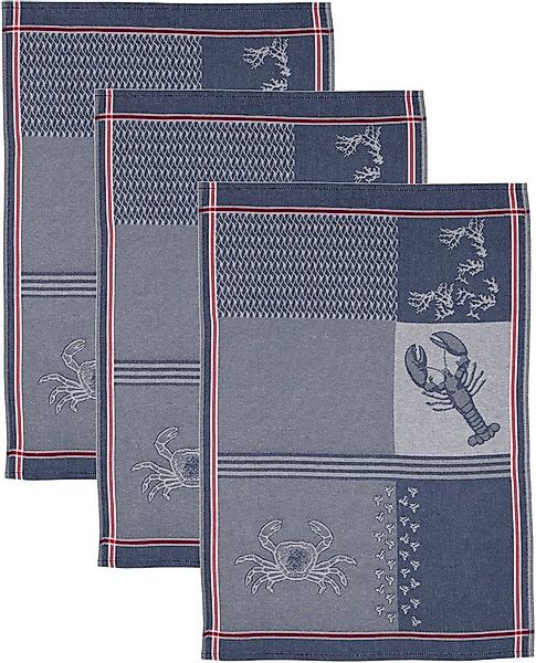 ROSS Geschirrtuch Maritim - Krabben & Co, (Set, 3-tlg), Motivtuch, aus 100% günstig online kaufen
