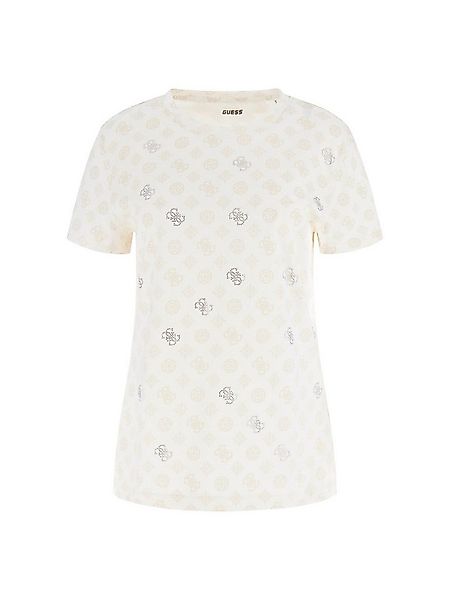 Guess T-Shirt – T-Shirt mit All-Over-Logo, Strasssteindetails - Rundhalsaus günstig online kaufen
