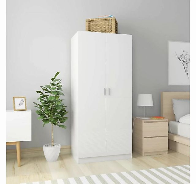 furnicato Kleiderschrank Hochglanz-Weiß 80x52x180 cm Holzwerkstoff günstig online kaufen