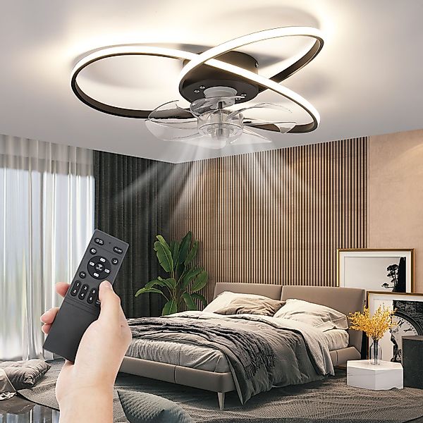 oyajia Deckenleuchte 60W Deckenventilator mit LED günstig online kaufen