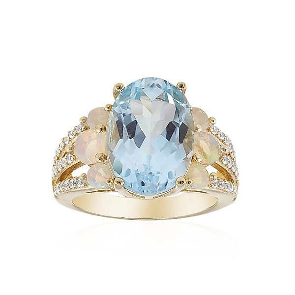 Cavill Silberring Topas-Opal-Zirkon Ring aus vergoldetem günstig online kaufen