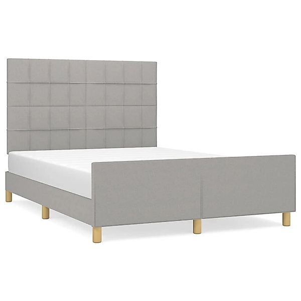 vidaXL Bettgestell mit Kopfteil Hellgrau 140x200 cm Stoff Modell 81370561 günstig online kaufen