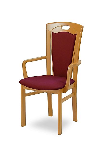 Home affaire Esszimmerstuhl "FERDI, Armlehnstuhl, Made in Italy, Massivholz günstig online kaufen