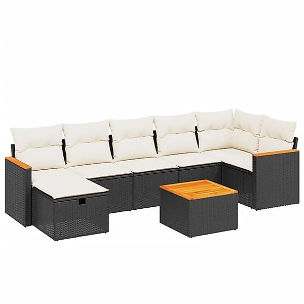 vidaXL 8-tlg Garten-Sofagarnitur mit Kissen Schwarz Poly Rattan Modell 171 günstig online kaufen