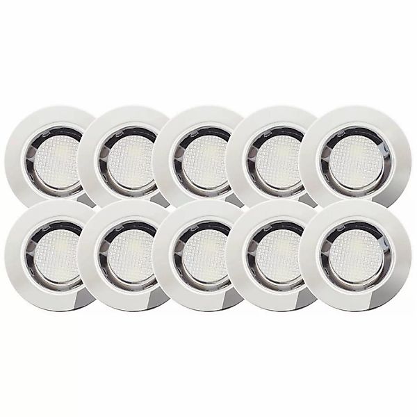 LED Einbauleuchtenset Cosa in Silber 10x 0,7W 350lm IP44 3000K günstig online kaufen