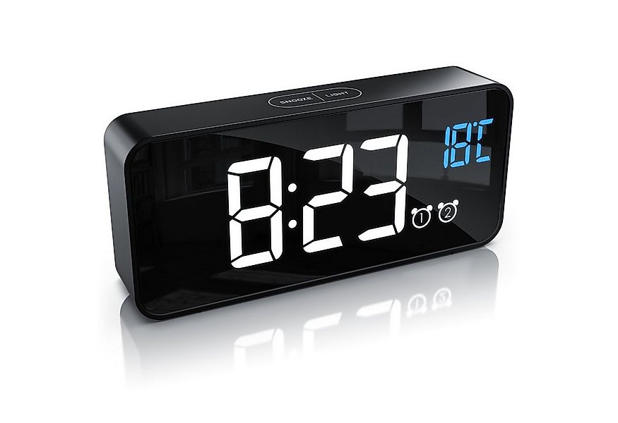 BEARWARE Wecker mit Netzteil & Akku, Musikwecker, Reisewecker mit Temperatu günstig online kaufen