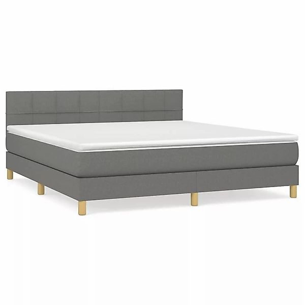 vidaXL Boxspringbett Boxspringbett mit Matratze Schwarz 180x200 cm Stoff Be günstig online kaufen