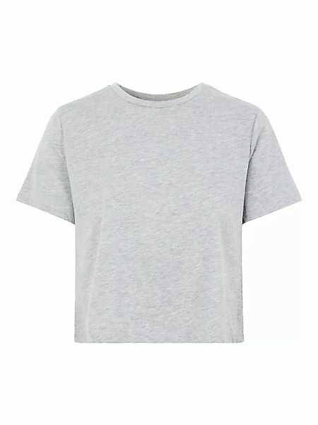 Pieces Rina Crop Kurzärmeliges T-shirt XL Light Grey Melange günstig online kaufen