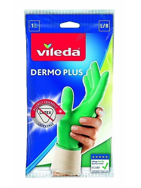 Vileda Latexhandschuhe Vileda Haushaltshandschuhe Dermo Plus Größe L günstig online kaufen