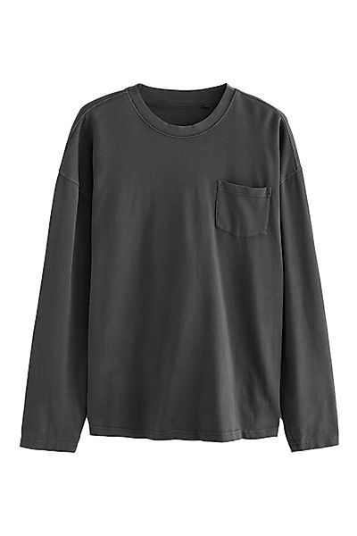 Next Langarmshirt Stückgefärbtes T-Shirt aus schwerer günstig online kaufen