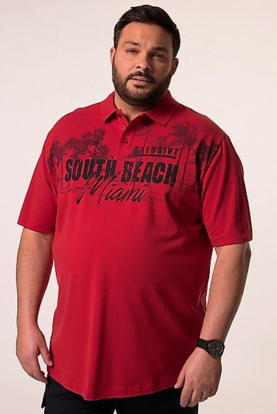 Men Plus Poloshirt Poloshirt Halbarm Brustprint Piqué günstig online kaufen