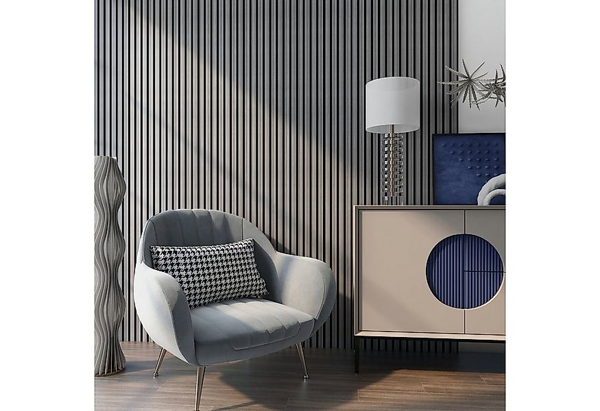 neu.holz 3D Wandpaneel, (Set, 12-tlg) »Vang« Akustik Wandpaneel Eiche, grau günstig online kaufen