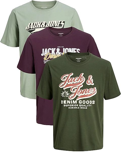 Jack & Jones PlusSize Print-Shirt (Spar-Set, 3er-Pack) Big Size Shirt Überg günstig online kaufen