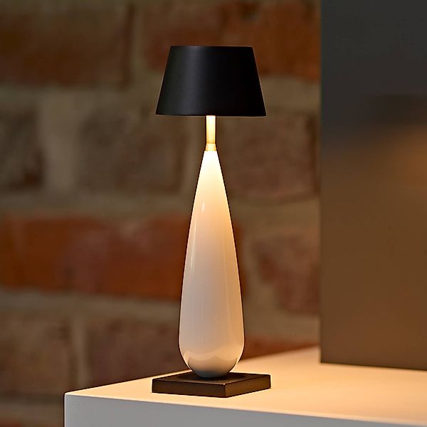 LED-Akkutischlampe Thala, weiß/schwarz, IP65, 24cm, CCT dim. günstig online kaufen
