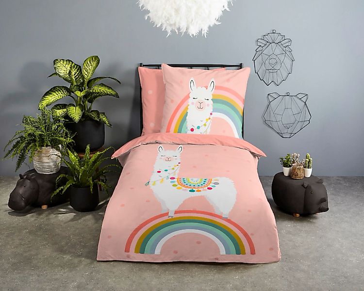 good morning Kinderbettwäsche "Llamaa" 2 Stk. tlg. Baumwolle, 135x200, Reiß günstig online kaufen