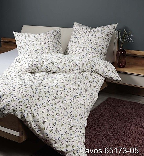 Janine Janine Feinbiber Bettwäsche DAVOS 65173 beere grün Größe:  155x220 c günstig online kaufen