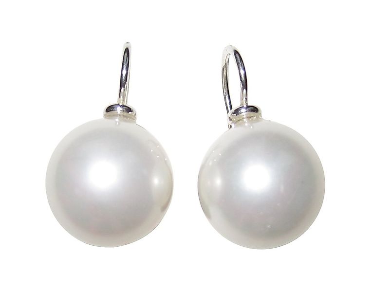 Mugello Perlenohrringe Diana groß weiß Sterlingsilber Muschelkern klassisch günstig online kaufen