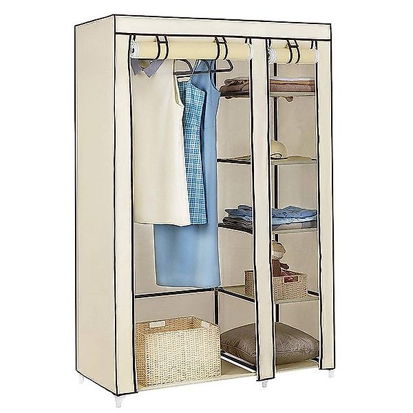 JEOBEST Stoffschrank Kleiderschrank, Stoffschrank, faltbare Garderobe mit K günstig online kaufen