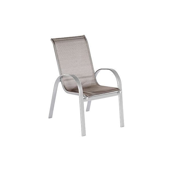 Merxx Amalfi Set 7 -tlg. 6 Stapelsessel Gartentisch 150 x 90 cm Diamantbrau günstig online kaufen