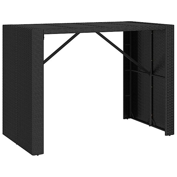 vidaXL Bartisch mit Glasplatte Schwarz 145x80x110 cm Poly Rattan 362597 günstig online kaufen