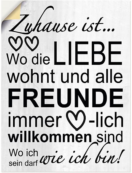 Artland Wandbild Wo die Liebe wohnt, günstig online kaufen