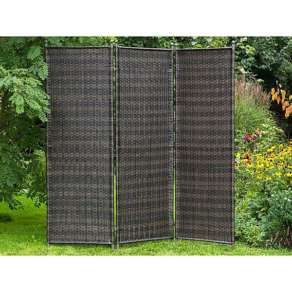 Gartenparavent Polyrattan 183 cm x 183 cm Braun günstig online kaufen
