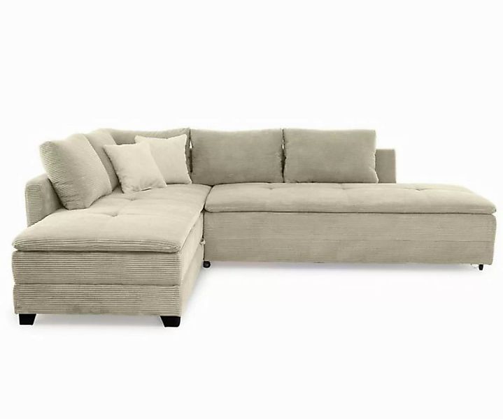 luma-home Ecksofa 15161, Dauerschläfer-Doppelbett 306x223 cm, Schwenkteil L günstig online kaufen