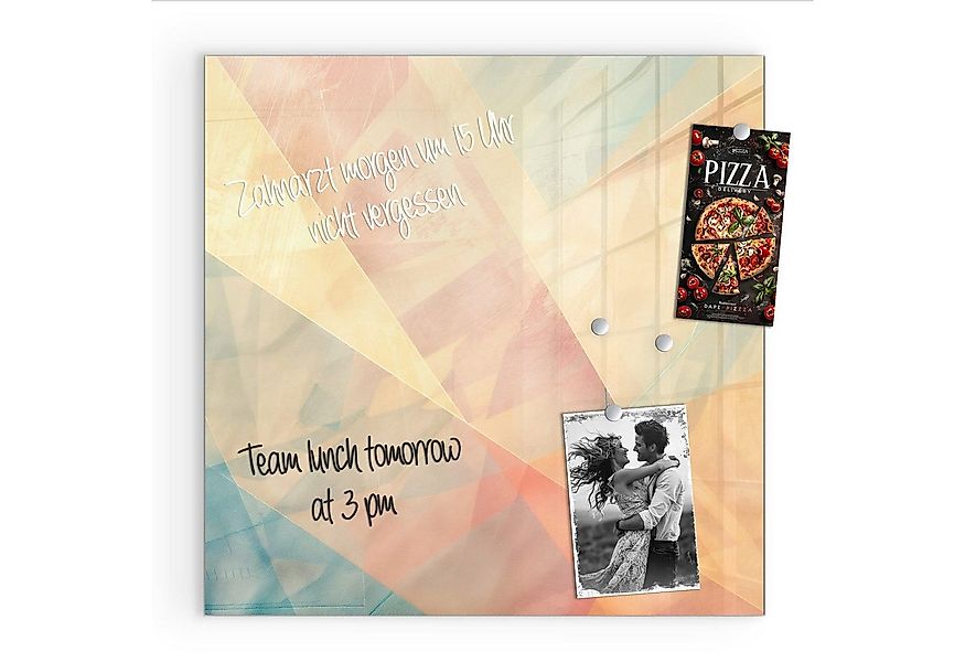 Primedeco Magnettafel Glas Farbiges Geo Muster Pinnwand Whiteboard beschrei günstig online kaufen