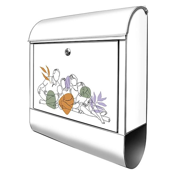 Banjado Design Briefkasten Silber Pulverbeschichtet 39x47x14cm 2 Schlüssel günstig online kaufen