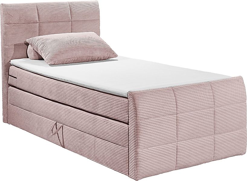 ED EXCITING DESIGN Boxspringbett »Bolivia«, harte Seite mit Kokosmatte, wei günstig online kaufen
