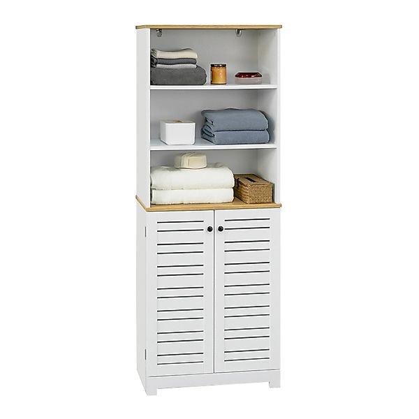 SoBuy Hochschrank BZR44 Badschrank Aufbewahrungsschrank mit 3 Fächern und 2 günstig online kaufen