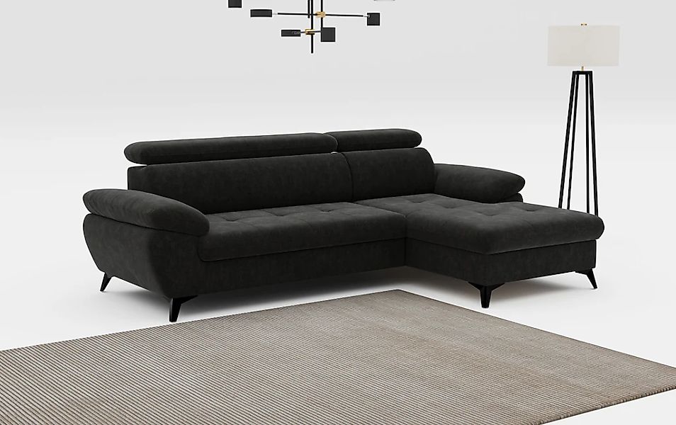 COTTA Ecksofa "Hudson L-Form, B: 261 cm" mit Kopfteilverstellung, optional günstig online kaufen
