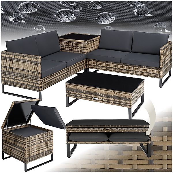 tectake Loungeset Rattan Lounge, (Set., 4-tlg), günstig online kaufen