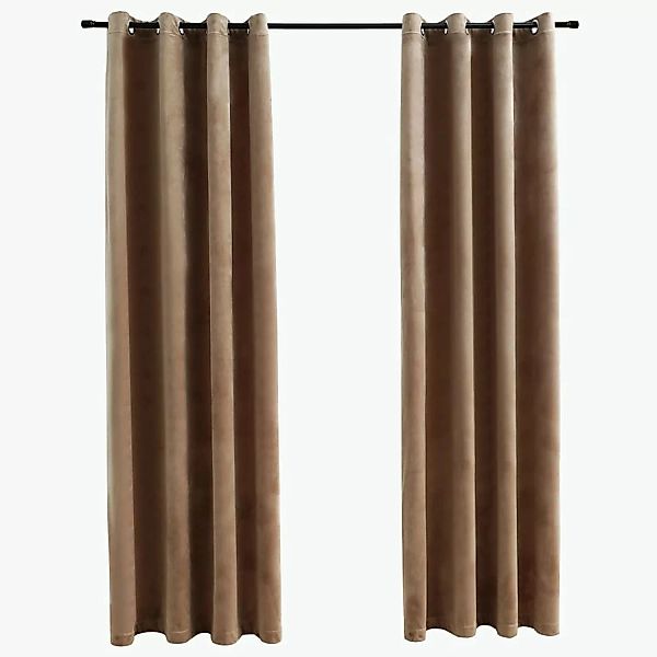 Verdunkelungsvorhänge Mit Ãsen 2 Stk. Samt Beige 140x175 Cm günstig online kaufen