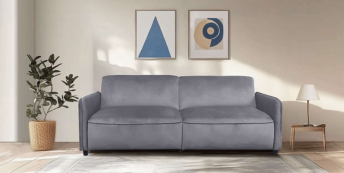 Dorel Home 3-Sitzer Allie Curved Schlafsofa 209 cm, Bettfunktion (110/190), günstig online kaufen