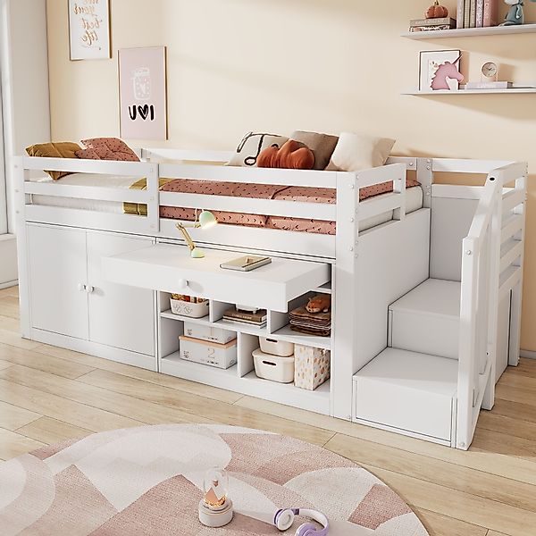 KLAM HOME Hochbett Multifunktionales Kinderbett aus günstig online kaufen