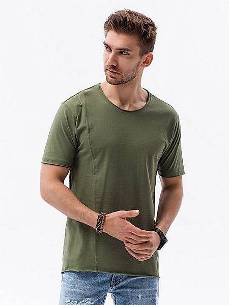 OMBRE T-Shirt Unifarbenes Herren-T-Shirt - khaki S1378 M günstig online kaufen