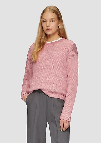 QS Longpullover Strickpullover Melierter Strickpullover mit günstig online kaufen