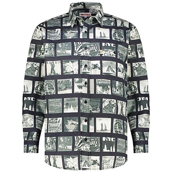 Kamro Freizeithemd mit Allover-Muster Farbe schwarz Größe: 4XL günstig online kaufen