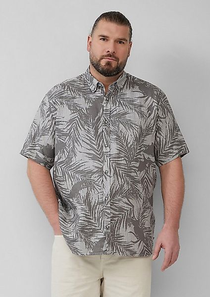 s.Oliver Kurzarmhemd Hemd Regular Fit: Gemustertes Kurzarmhemd aus Leinen günstig online kaufen