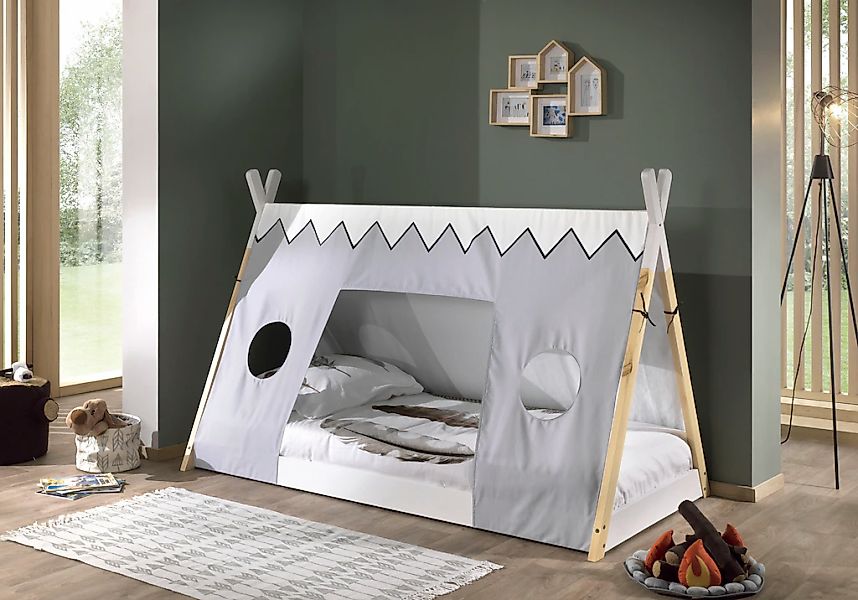 Vipack Kinderbett "TIPI, Kiefer massiv, 2-farbig lackiert, mit Rolllattenro günstig online kaufen