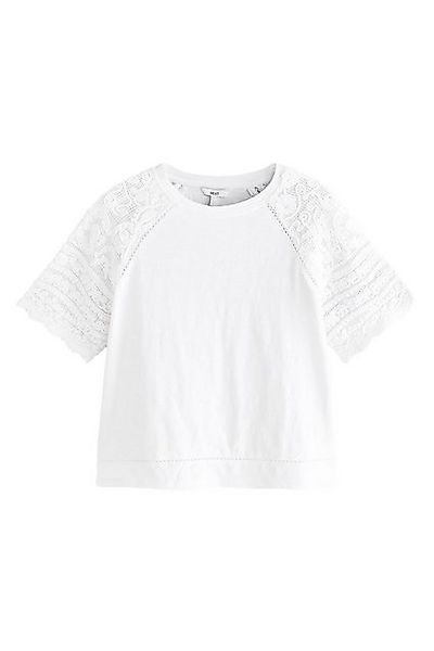 Next T-Shirt Kurzarm-T-Shirt mit Häkeldetail aus Baumwolle (1-tlg) günstig online kaufen